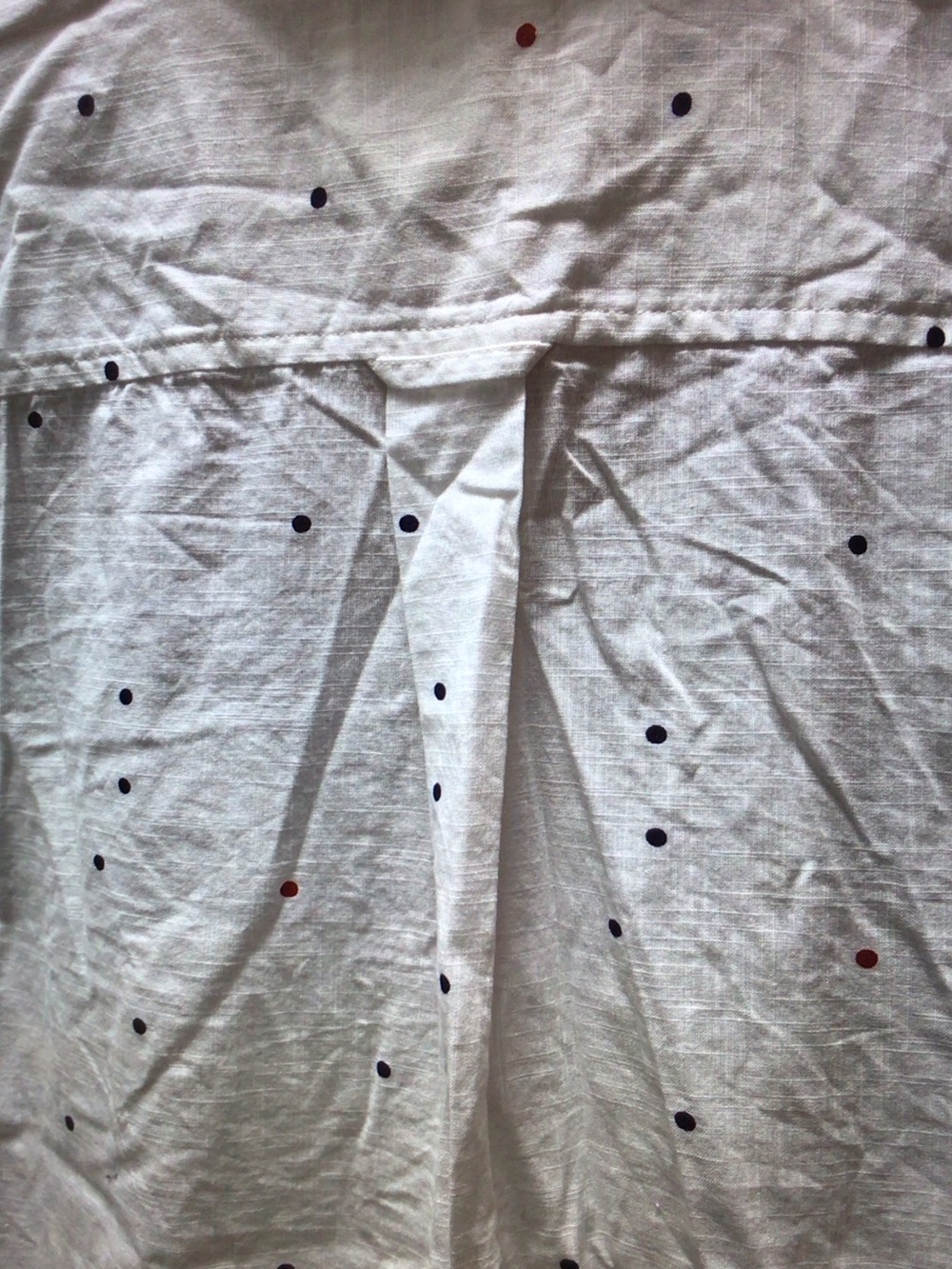 Fat Face White Button-Up Shirt with Navy & Red Polka Dots - Picture 7 of 10